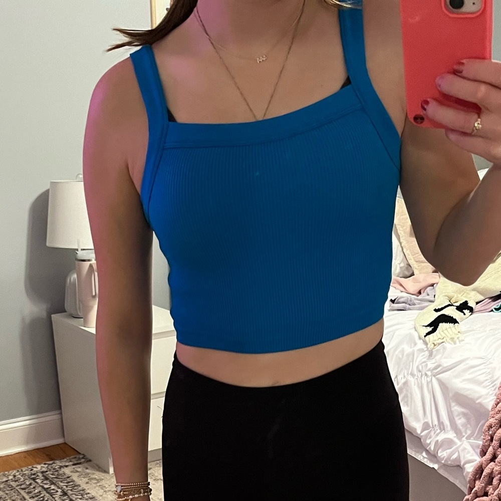 cotton on blue tank